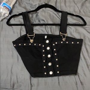 Black Studded crop top